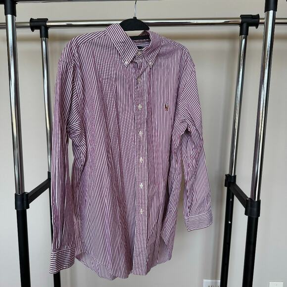 Ralph Lauren Other - Polo Ralph Lauren Classic Fit Red Striped Oxford Shirt Mens 16 1/2 32/33